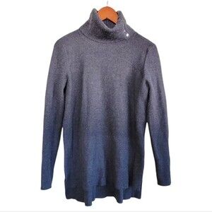 Calvin Klein Cowl Neck Sweater Gray with Buttons Women’s Medium